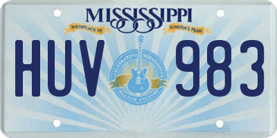 MS license plate HUV983