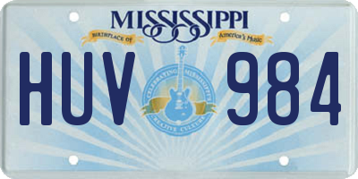 MS license plate HUV984