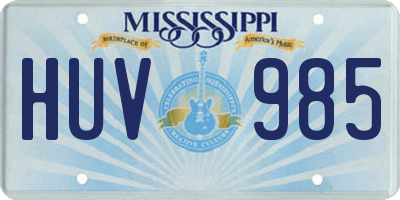 MS license plate HUV985