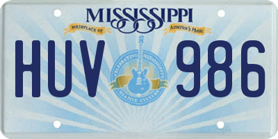 MS license plate HUV986