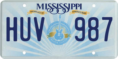 MS license plate HUV987