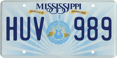 MS license plate HUV989