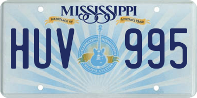 MS license plate HUV995
