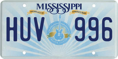 MS license plate HUV996