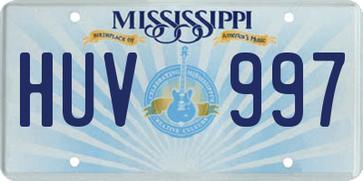 MS license plate HUV997