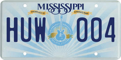 MS license plate HUW004
