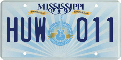 MS license plate HUW011