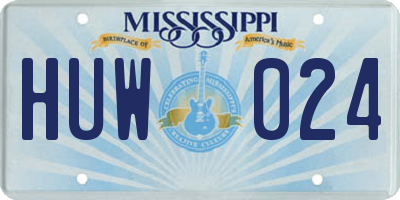 MS license plate HUW024
