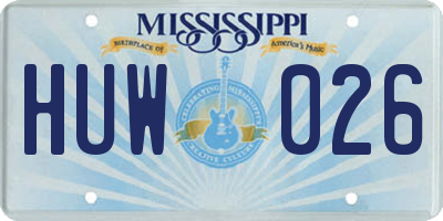 MS license plate HUW026