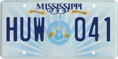 MS license plate HUW041
