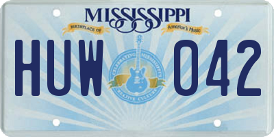MS license plate HUW042