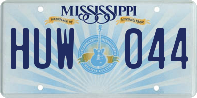 MS license plate HUW044