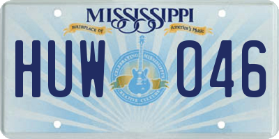MS license plate HUW046