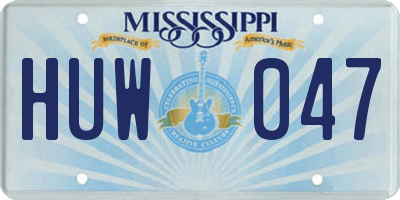 MS license plate HUW047