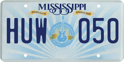 MS license plate HUW050