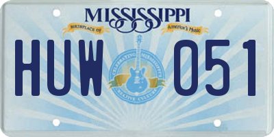 MS license plate HUW051
