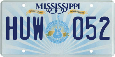 MS license plate HUW052