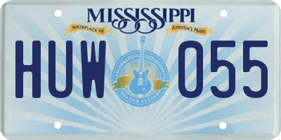 MS license plate HUW055