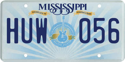 MS license plate HUW056