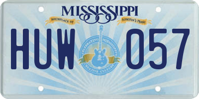 MS license plate HUW057