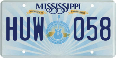 MS license plate HUW058