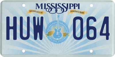 MS license plate HUW064