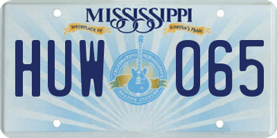 MS license plate HUW065