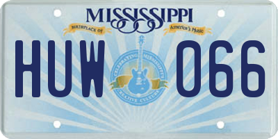 MS license plate HUW066