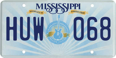MS license plate HUW068