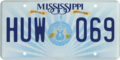 MS license plate HUW069