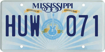 MS license plate HUW071