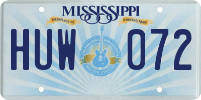 MS license plate HUW072