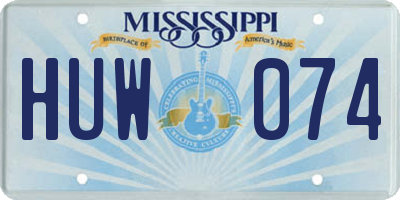 MS license plate HUW074
