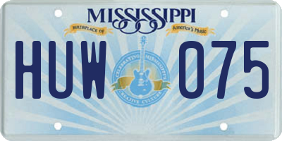 MS license plate HUW075