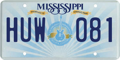 MS license plate HUW081