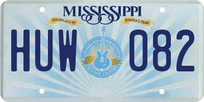 MS license plate HUW082