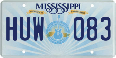 MS license plate HUW083