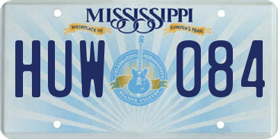 MS license plate HUW084