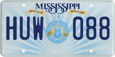 MS license plate HUW088