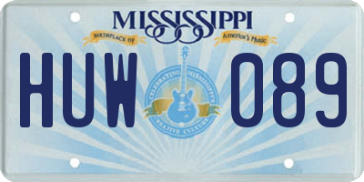 MS license plate HUW089