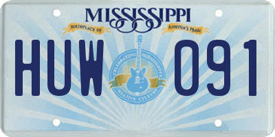 MS license plate HUW091