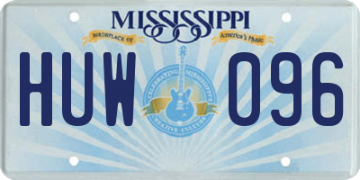 MS license plate HUW096