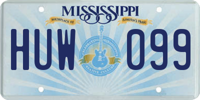 MS license plate HUW099