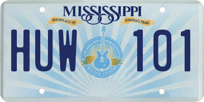 MS license plate HUW101
