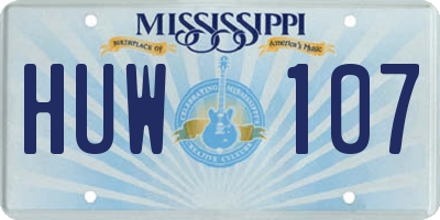 MS license plate HUW107