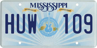 MS license plate HUW109
