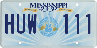 MS license plate HUW111