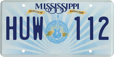 MS license plate HUW112
