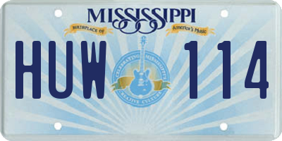 MS license plate HUW114