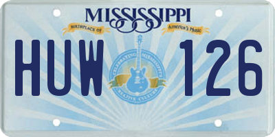 MS license plate HUW126